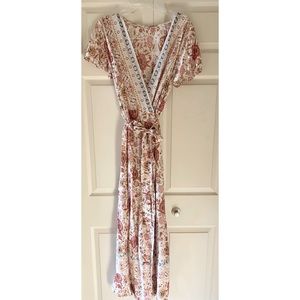 TEMOFON Bohemian Floral Wrap Maxi Dress